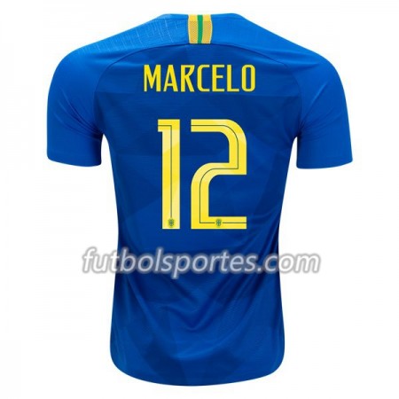 Camisetas Brasil Marcelo 12 Segunda Equipacion Mundial 2018